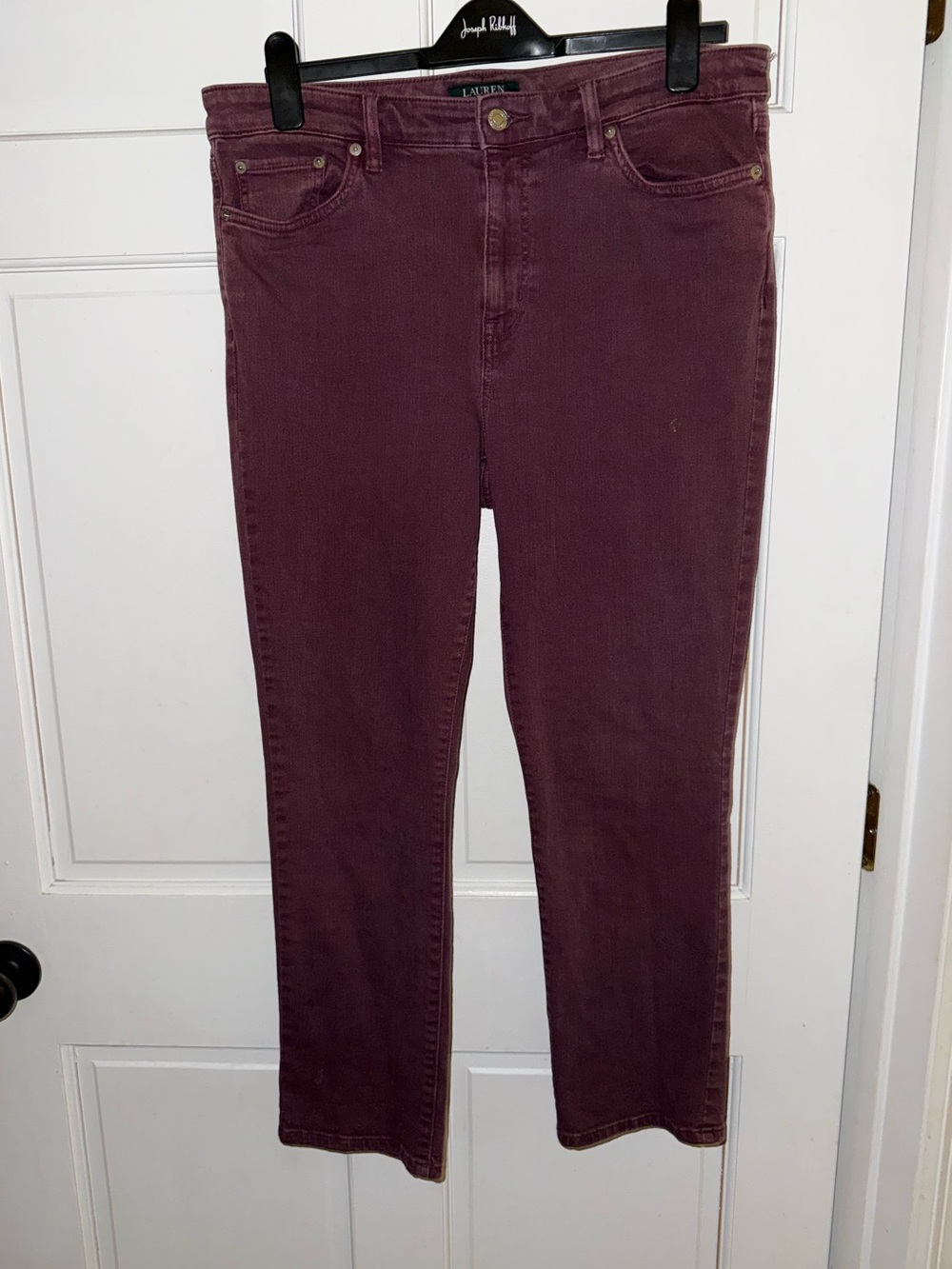 Lauren Ralph Lauren Straight Leg Jeans in Plum